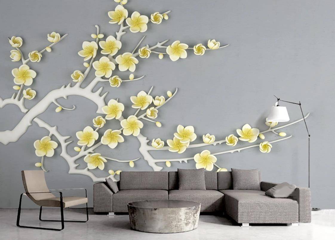 Фотообои Веточка с желтыми цветами  15-599