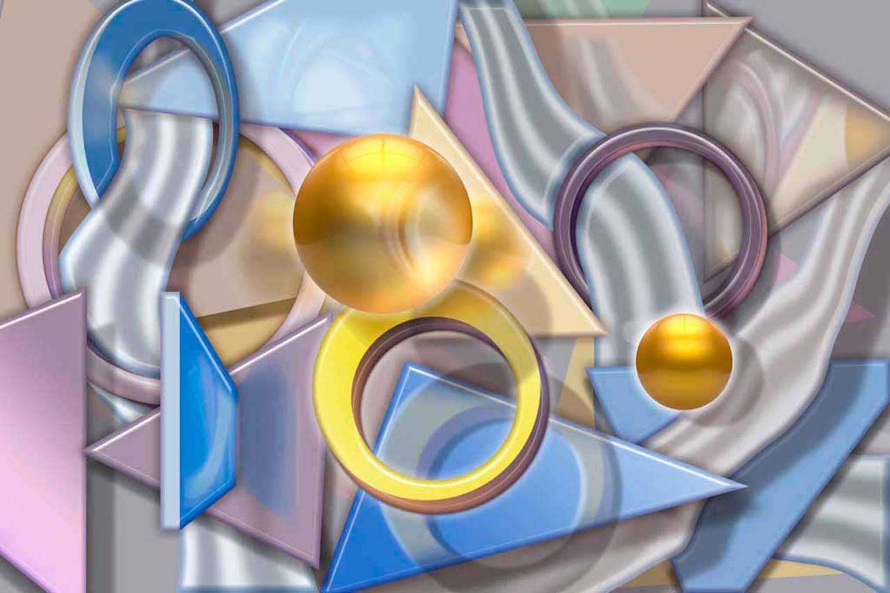 Фотообои в интерьере абстракция геометрическая  7-710 фото