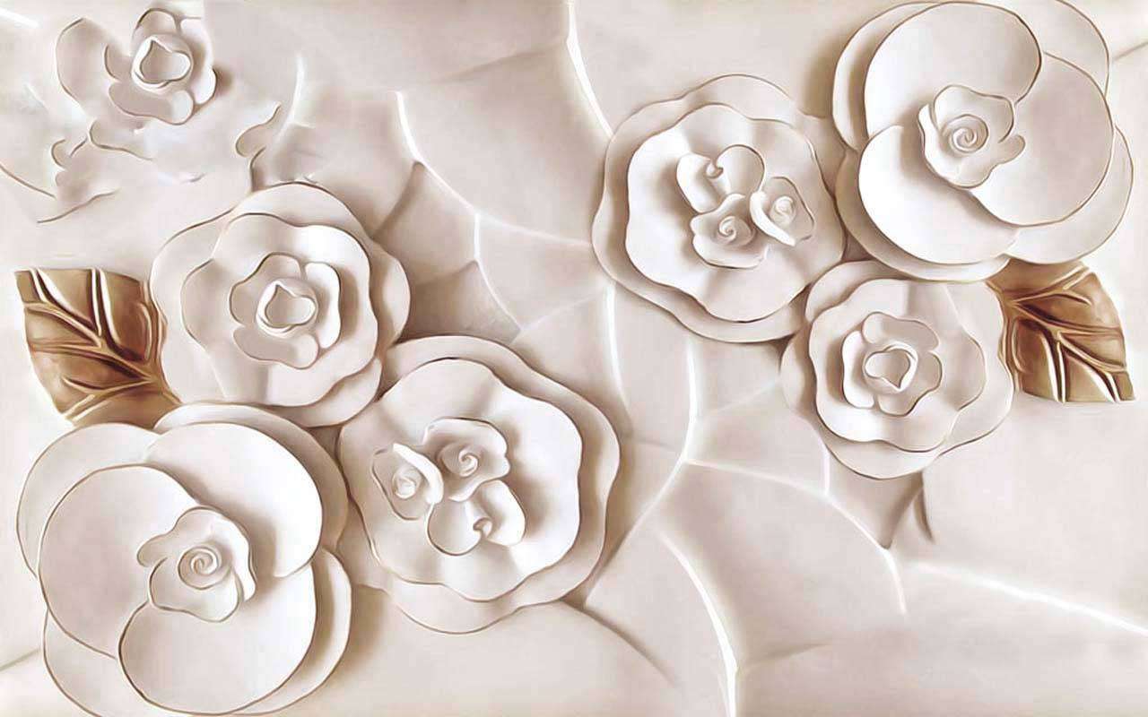 Фотообои в интерьере 3д стерео цветы  10-593 фото