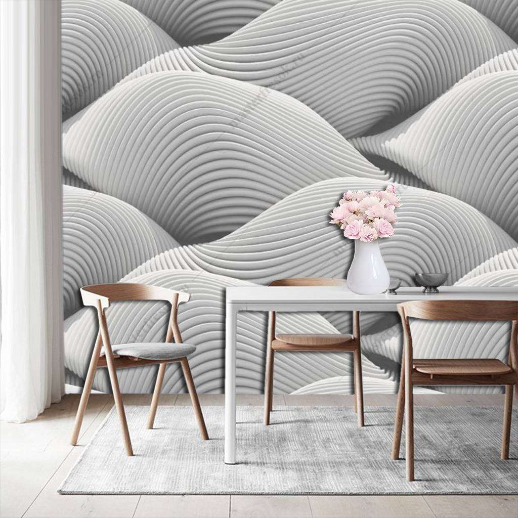 Фотообои в интерьере 3д волнообразная фактура  10-809 фото
