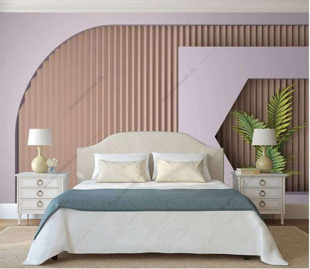 Фотообои в интерьере розовая геометрия  16-064 фото