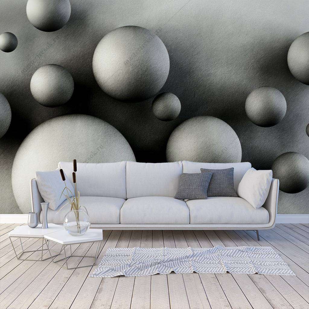 Фотообои в интерьере 3д шары  10-654 фото