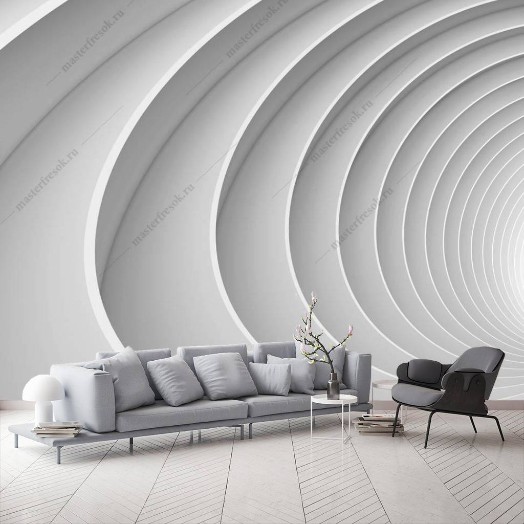 Фотообои 3д волнообразный коридор  10-822