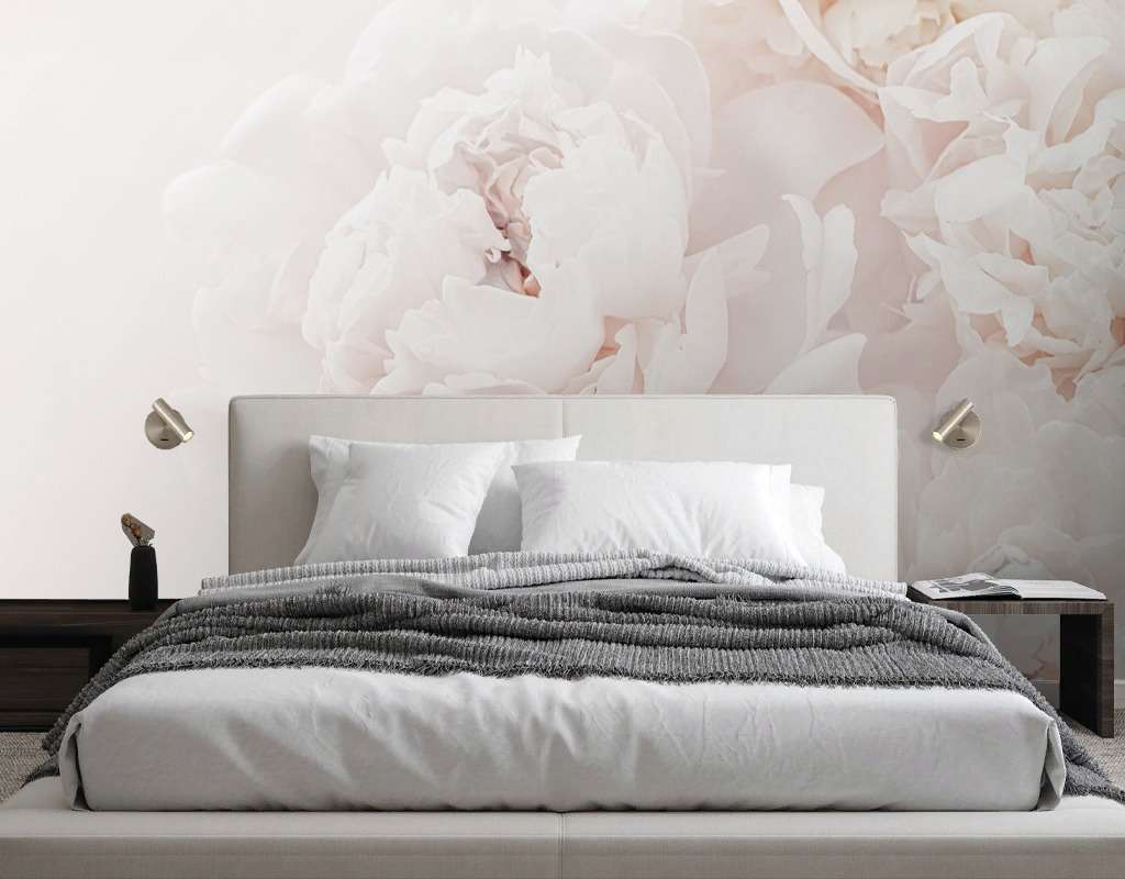 Фотообои в интерьере фотообои пион светлый 3д (9-2036) фото