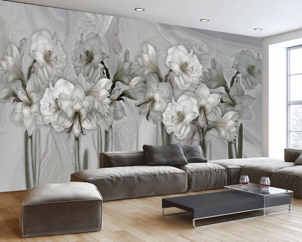 Фотообои Винтажные серые цветы  13-341