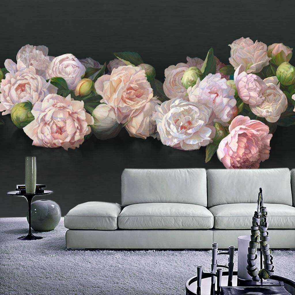 Фотообои Бесшовные обои на стену:  Пионы рисунок. Артикул: 7-981  