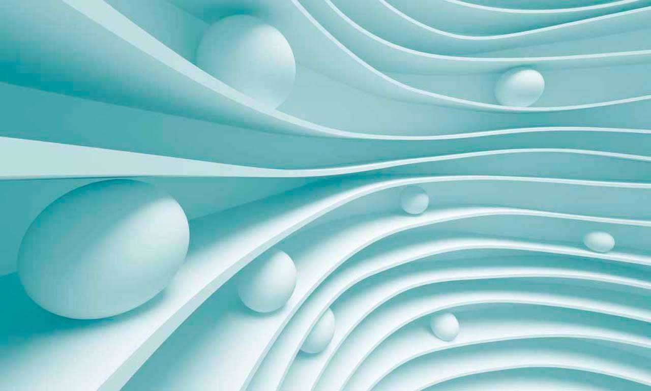 Фотообои в интерьере геометрия расширяющая пространство  10-441 фото