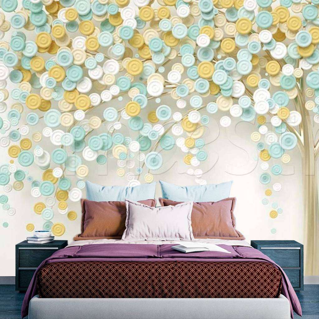 Фотообои в интерьере 3д стереоскопическое дерево  15-010 фото