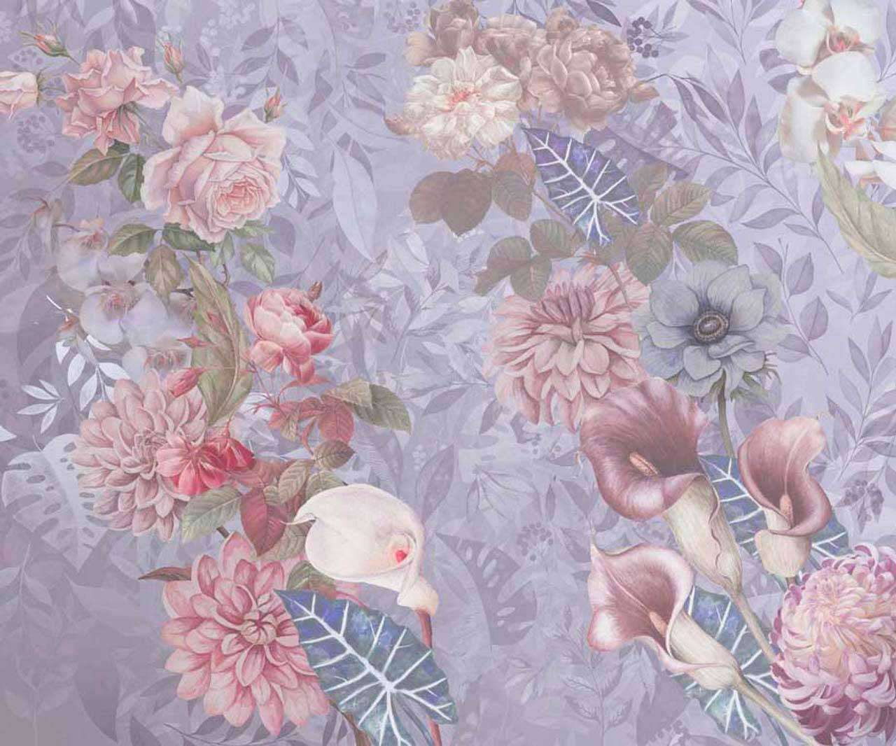 Фотообои в интерьере винтажные розы  7-458 фото