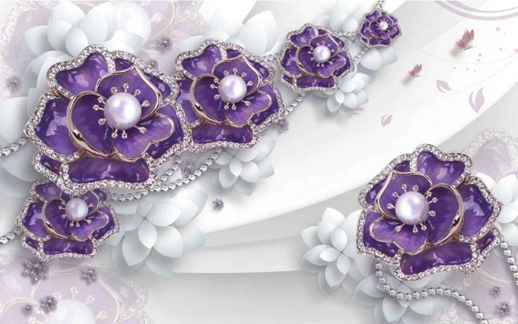 Фотообои в интерьере драгоценный жемчуг  15-787 фото