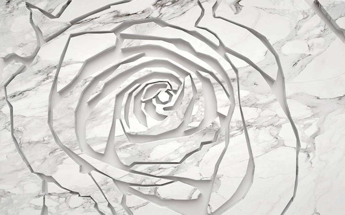 Фотообои в интерьере 3д каменный цветок  15-389 фото