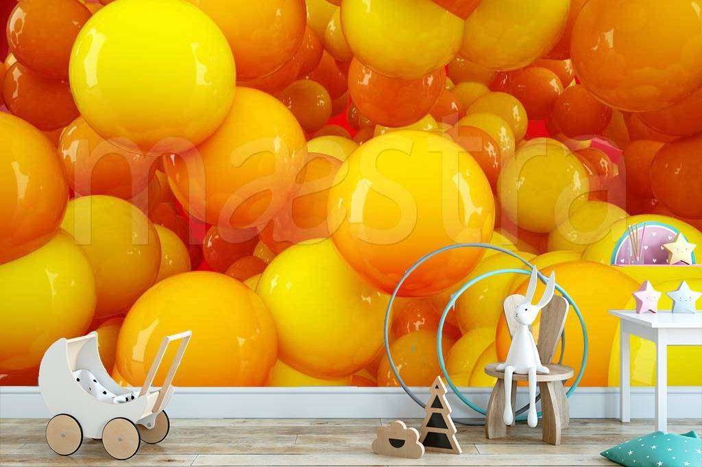 Фотообои Большие объемные желтые шары  10-430
