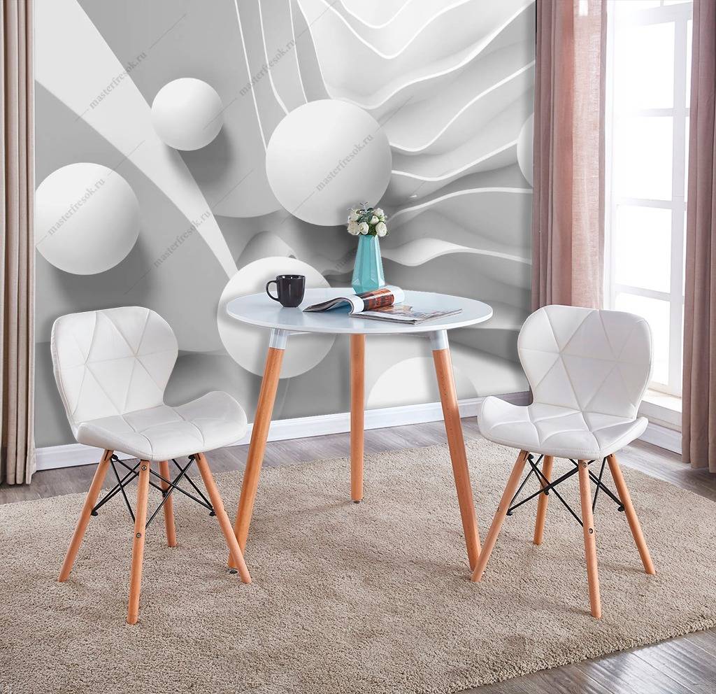 Фотообои 3д белоснежные шары  10-785