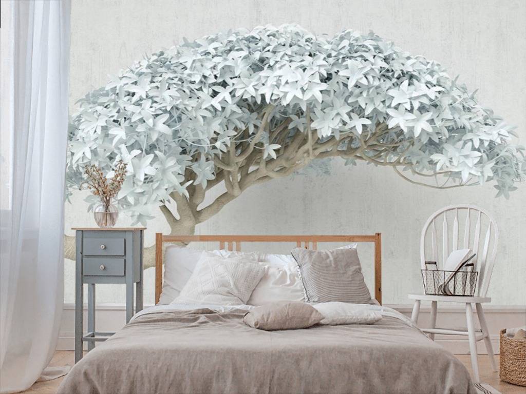 Фотообои Стереоскопическое дерево голубое  15-401