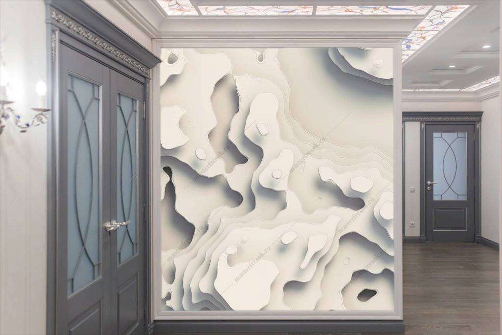 Фотообои в интерьере белая текстура  10-869 фото