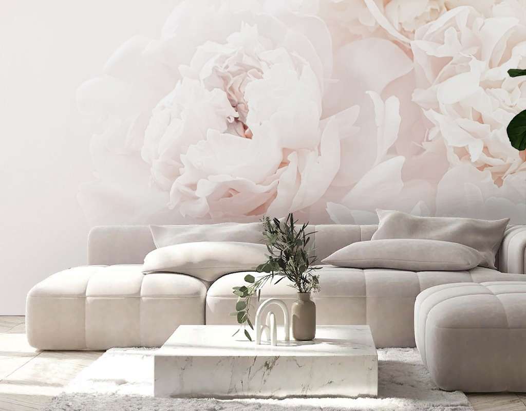 Фотообои в интерьере фотообои пион светлый 3д (9-2036) фото