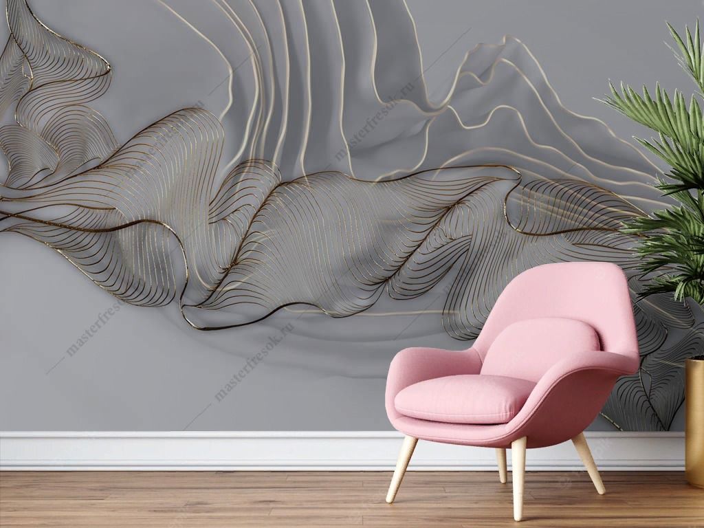 Фотообои Флюид арт серый 3д  13-645