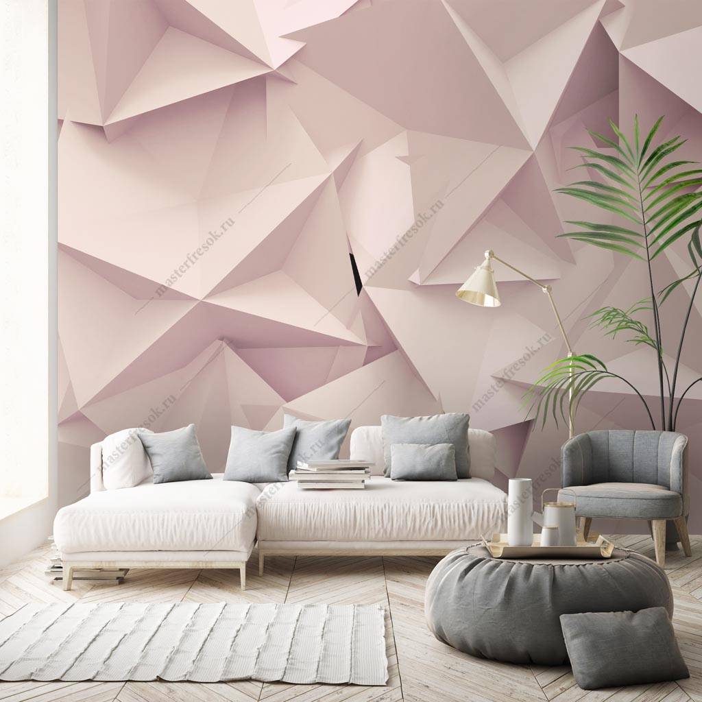 Фотообои Розовая 3д геометрия  9-1304