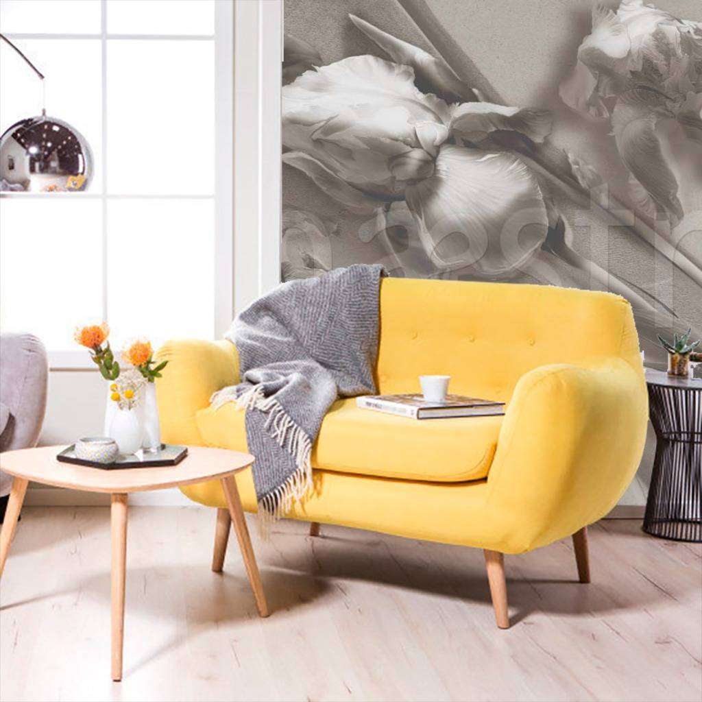 Фотообои Цветы 3д монохромные  7-693