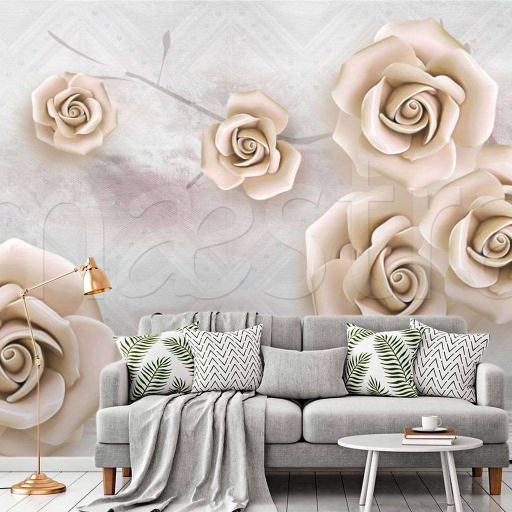 Фотообои Бесшовные обои на стену:  3д цветы золотые. Артикул: 10-591  