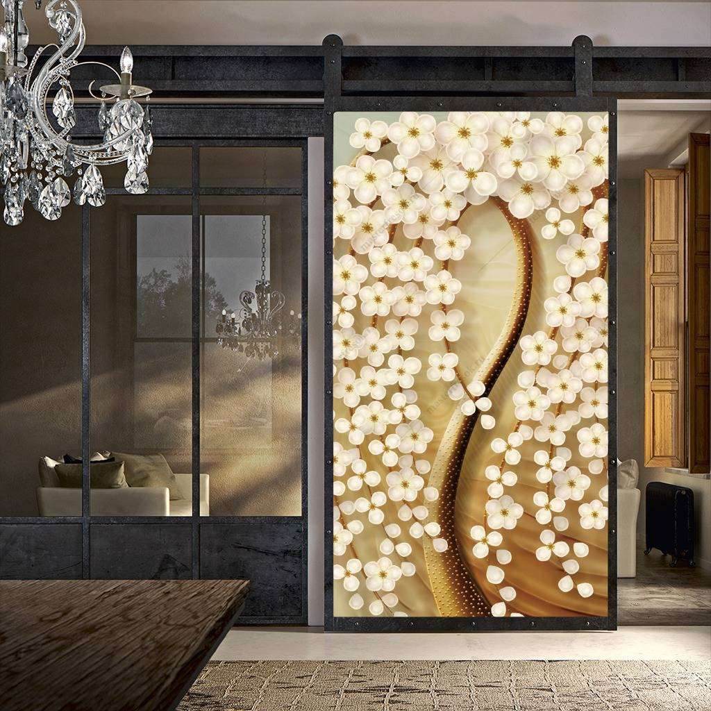 Фотообои в интерьере 3д дерево на золотом  10-650 фото