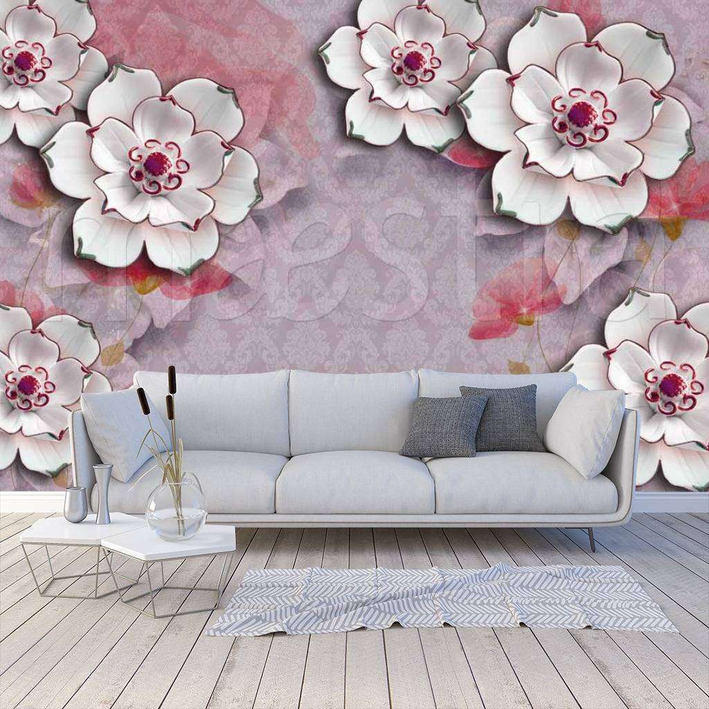 Фотообои Объемные цветы из фарфора  10-405