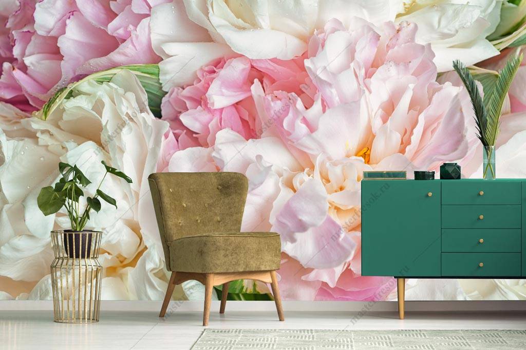 Фотообои Цветущие пионы  9-1225