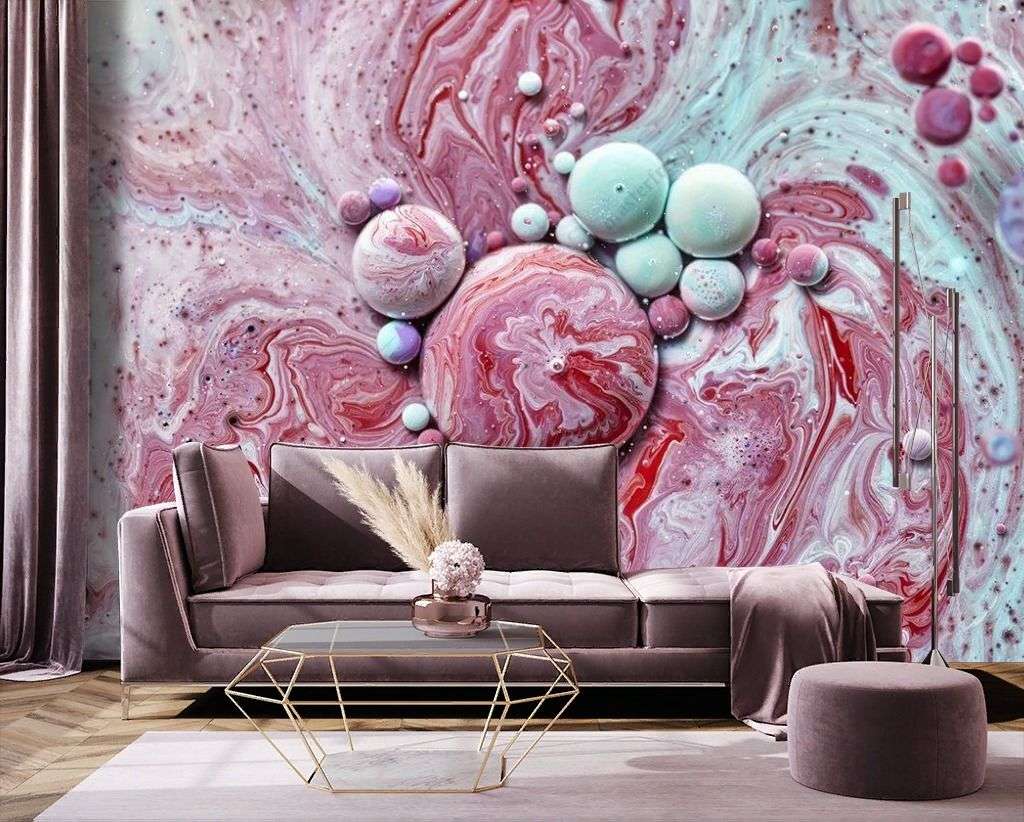 Фотообои в интерьере красочные пузыри  9-1409 фото