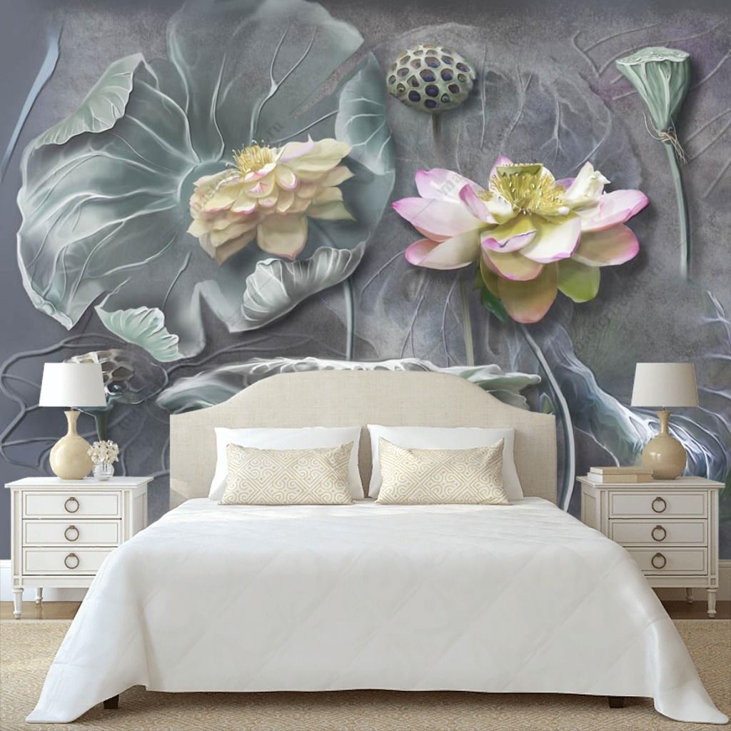 Фотообои Лотос 3д рельеф  13-616