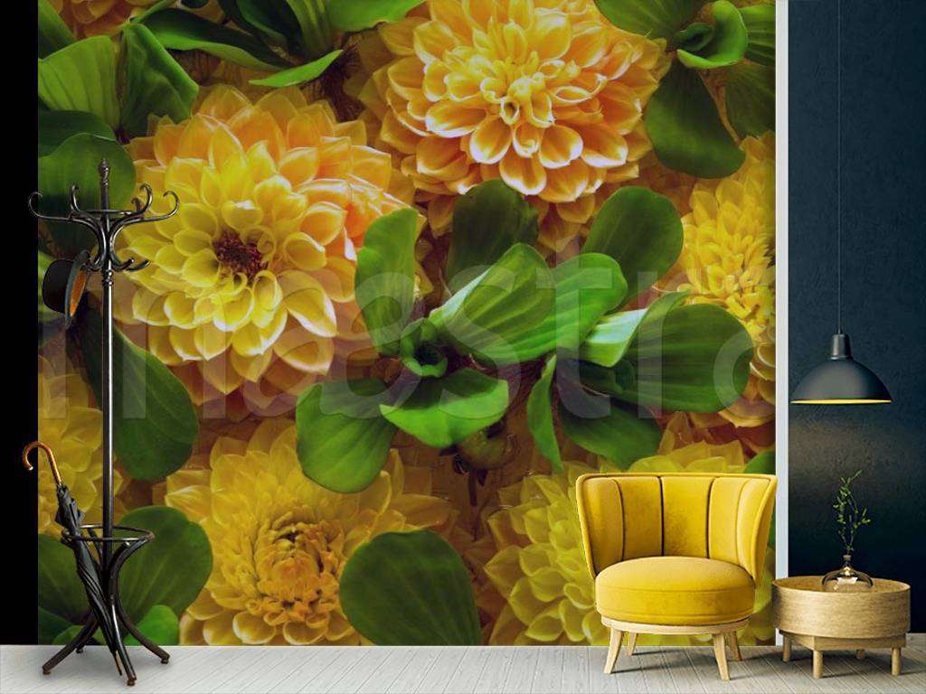 Фотообои Крупные желтые цветы  4-043