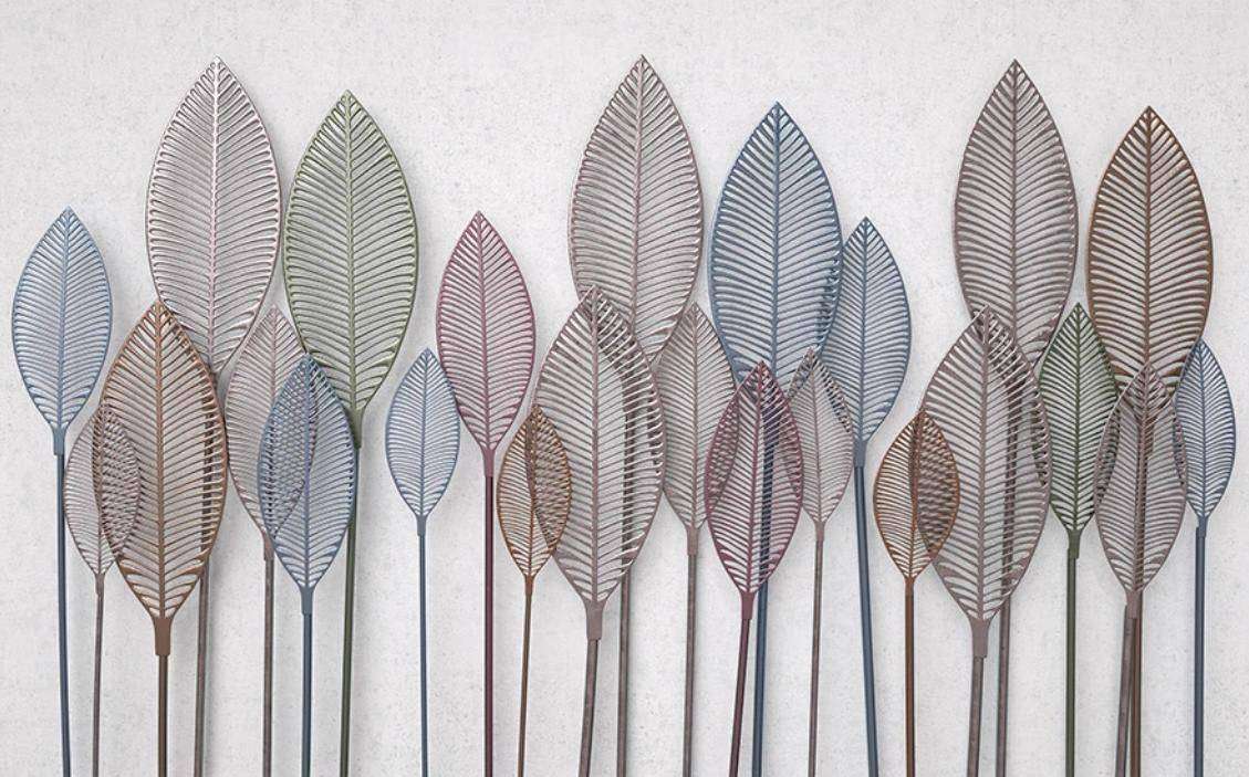 Фотообои в интерьере 3д прозрачные листья  15-399 фото