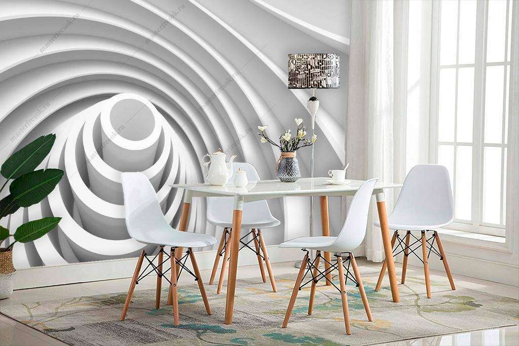 Фотообои в интерьере 3д волнообразная пирамида  10-823 фото