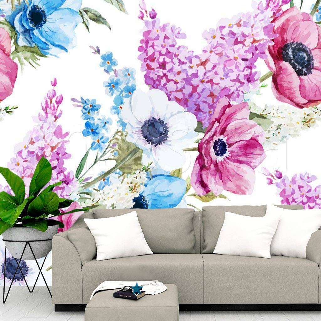 Фотообои Букет розовый и голубой  9-089