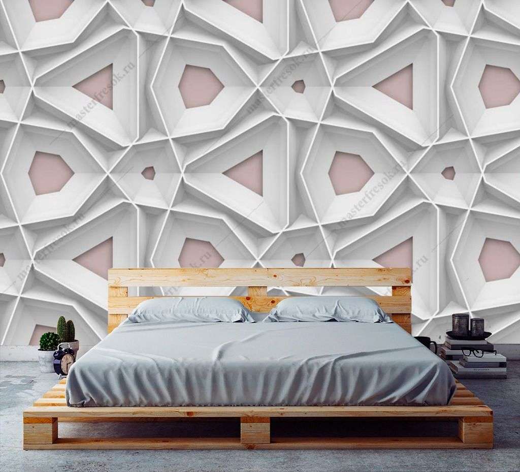 Фотообои в интерьере объемная текстура 3д  9-1581 фото