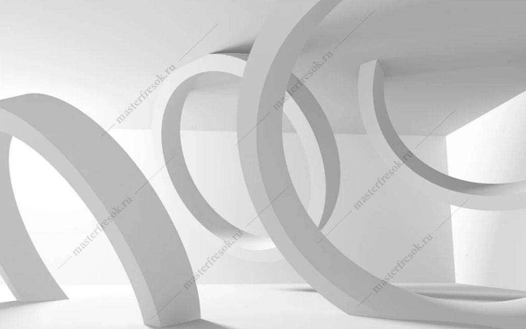 Фотообои в интерьере объемные круги  15-820 фото