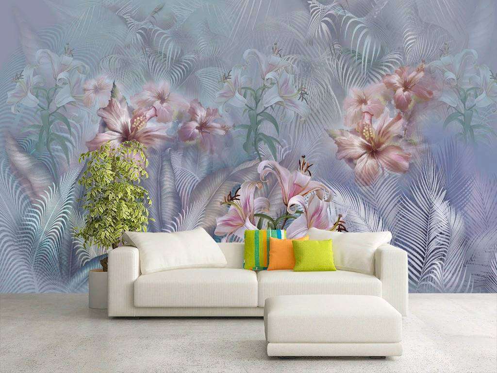 Фотообои в интерьере прекрасные лилии  13-298 фото