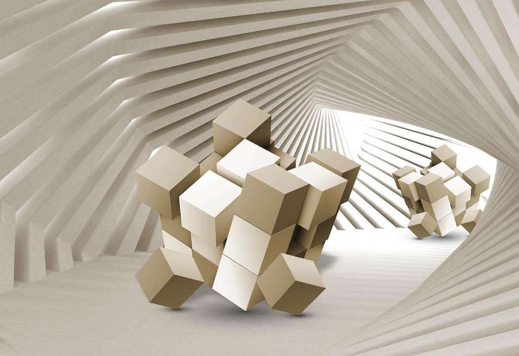 Фотообои в интерьере 3д золотое пространство  10-794 фото