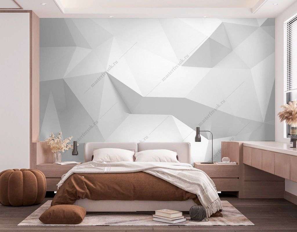 Фотообои в интерьере фон серый геометрия    9-1891 фото