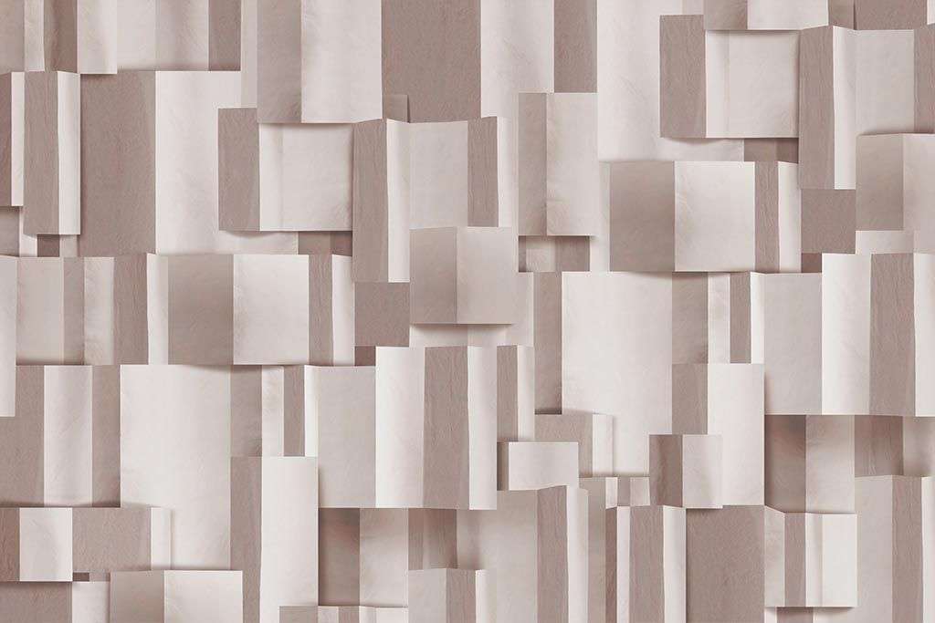 Фотообои в интерьере стеновая панель белыми квадратиками  9-1241 фото