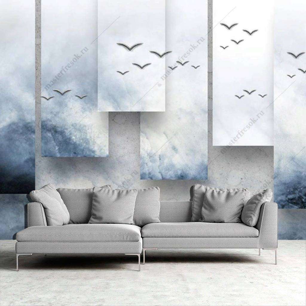 Фотообои в интерьере геомерия-картина  16-132 фото