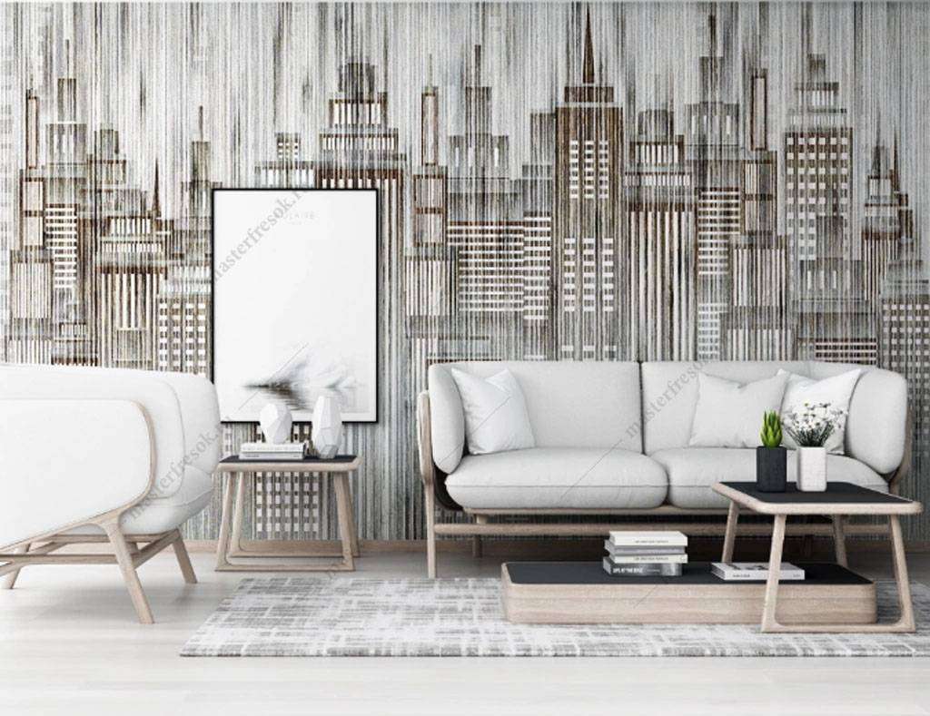 Фотообои в интерьере город в полоску  15-842 фото