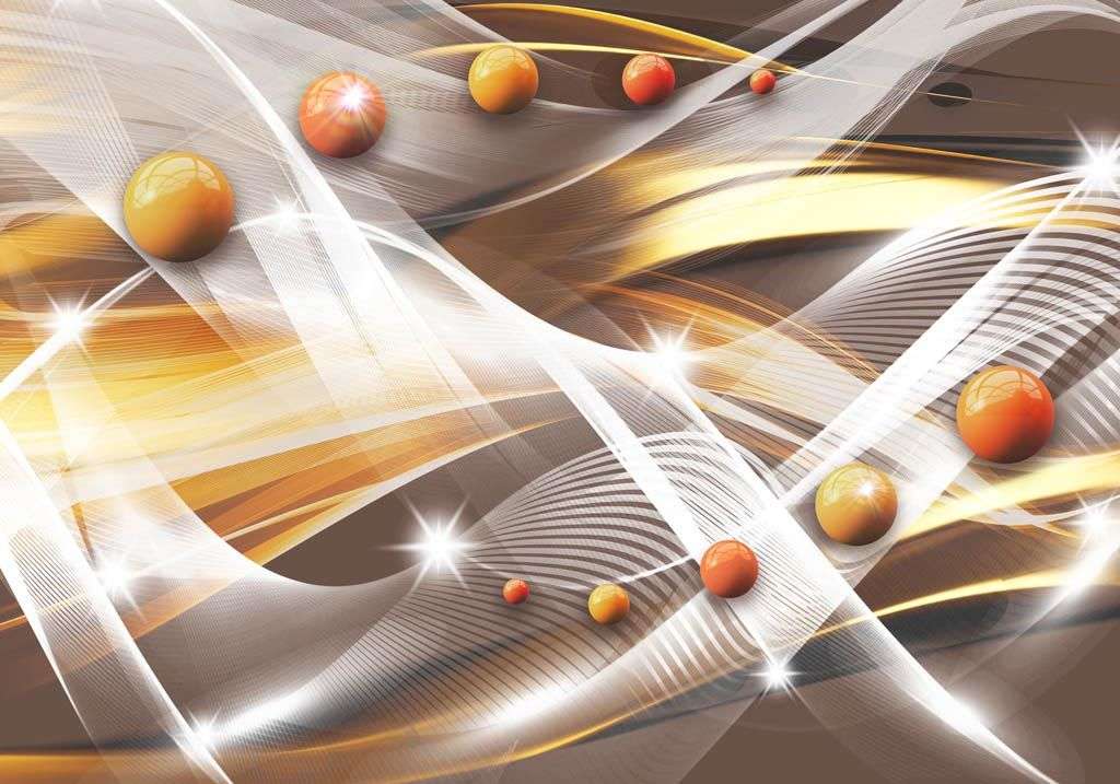 Фотообои в интерьере оранжевая абстракция  14-294 фото