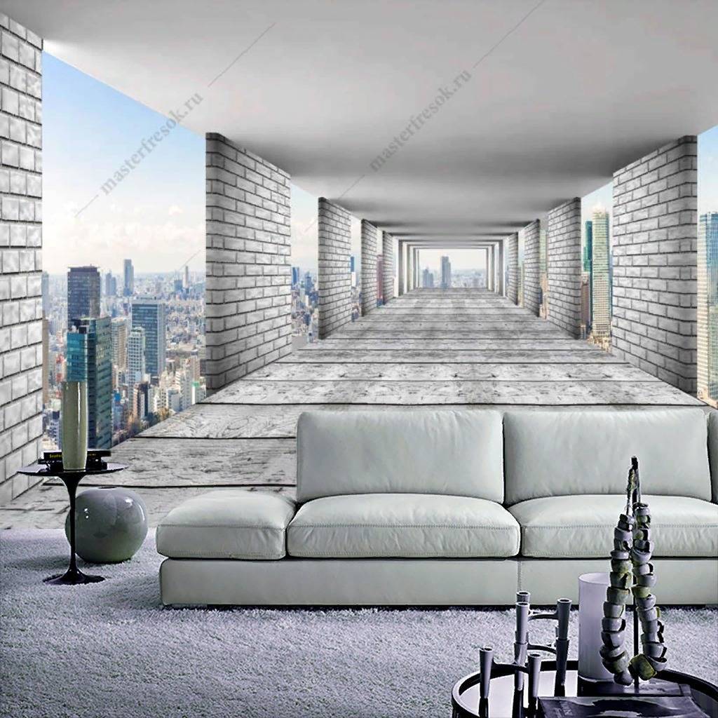 Фотообои 3д Тоннель расширяющий пространство  10-838