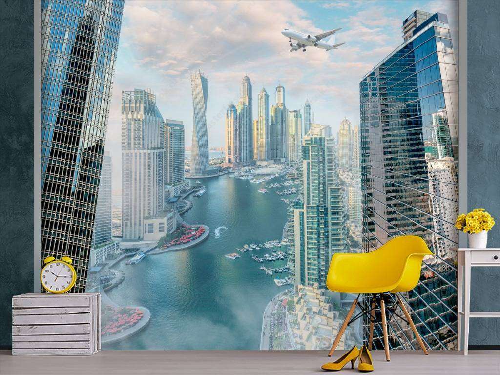 Фотообои в интерьере небоскребы дубая  13-183 фото
