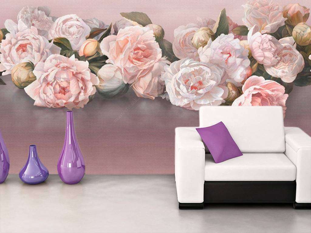 Фотообои Бесшовные обои на стену:  Пионы. Артикул: 9-961  