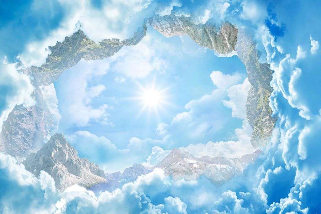 Фотообои в интерьере небо с облаками  10-934 фото