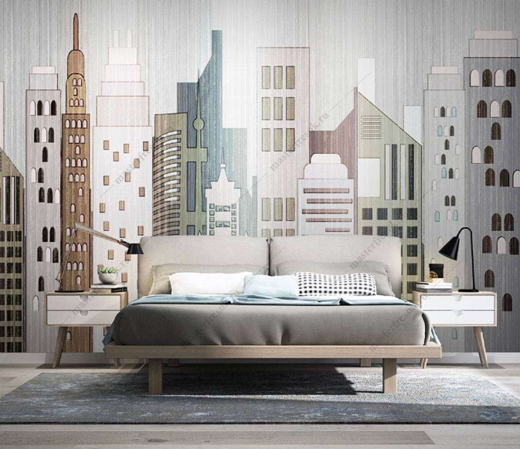 Фотообои в интерьере урбанистика  15-846 фото