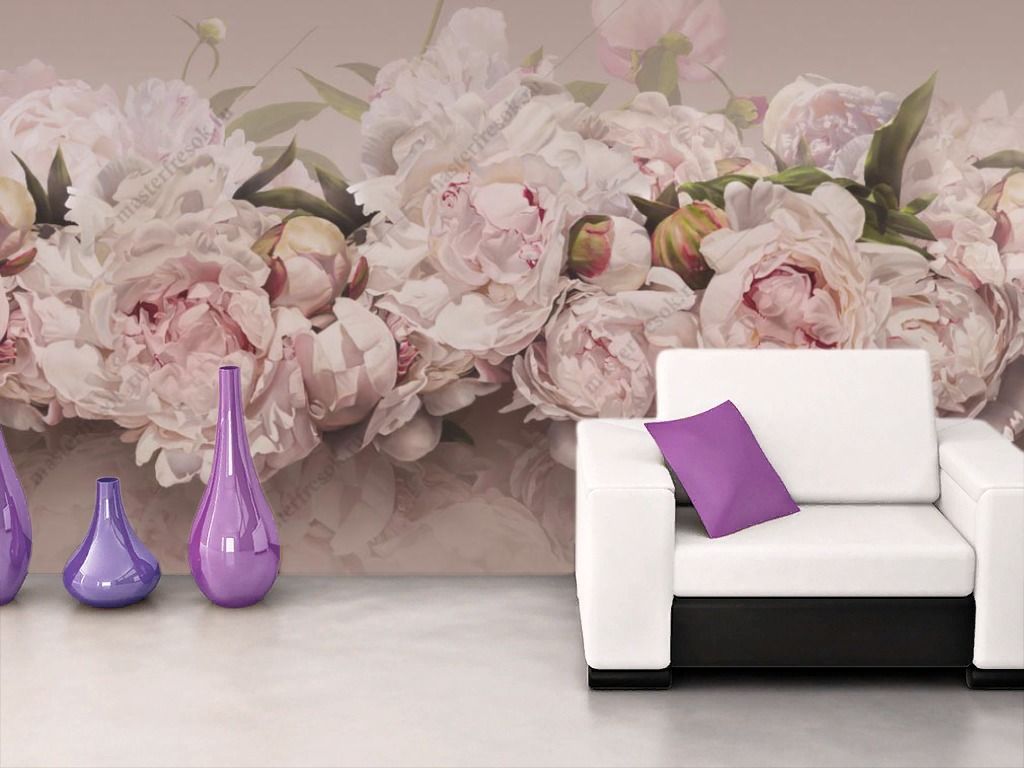 Фотообои Пионы 3д  14-356