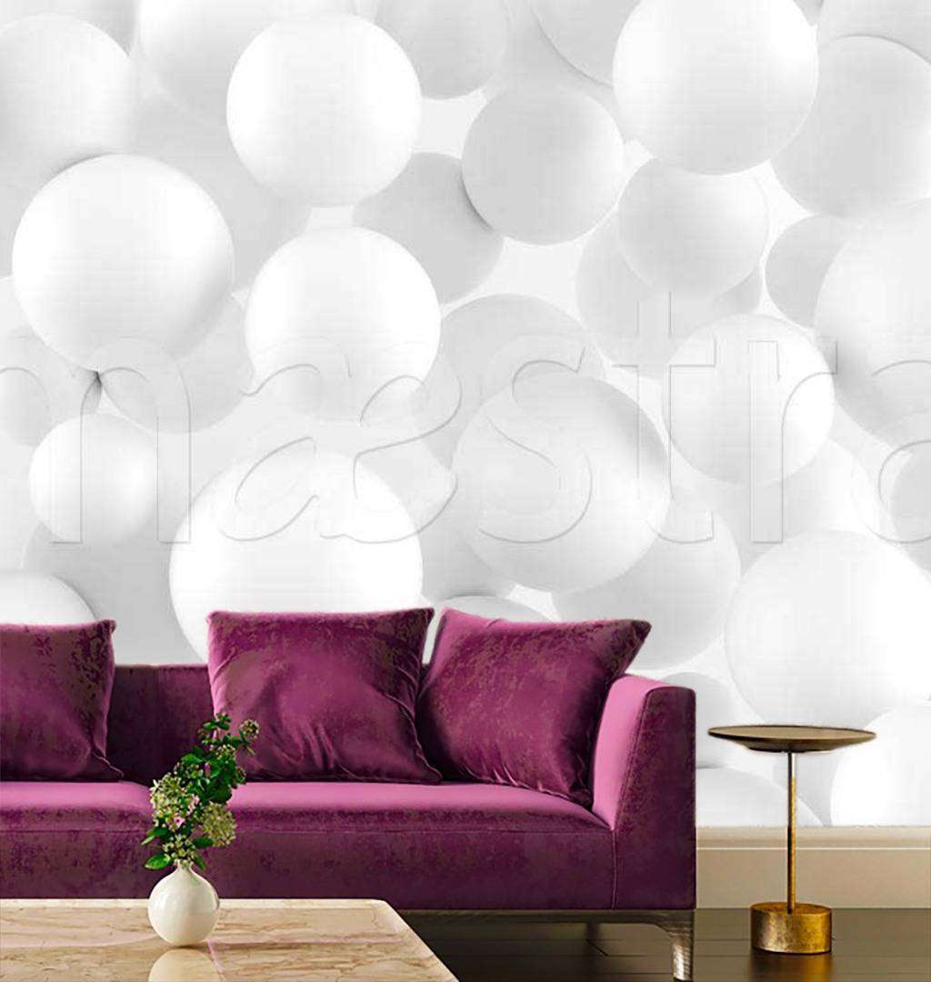Фотообои 3д абстракция белые шары  9-019
