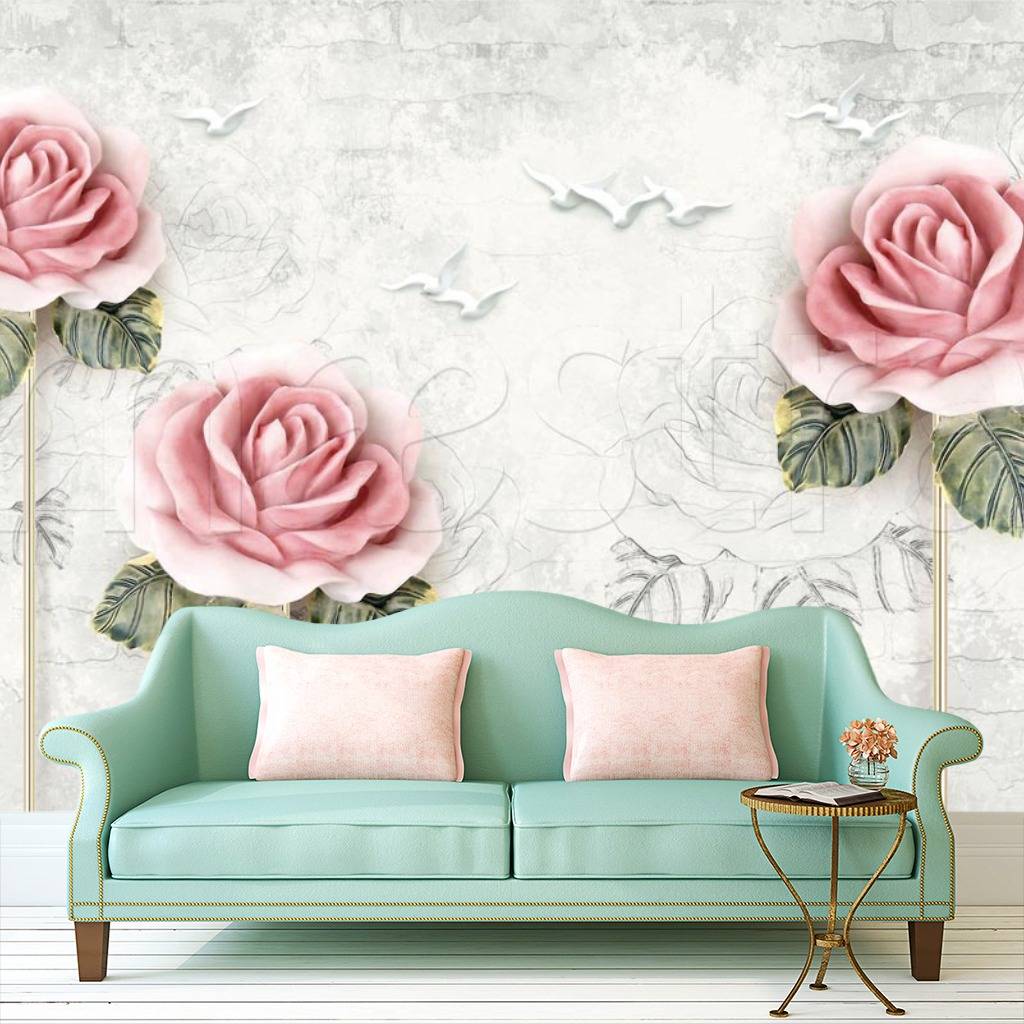 Фотообои 3д розовые розы  10-539